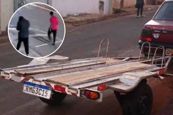 Imagens mostram suspeitos de furtar carretinha e proprietário pede ajuda para recuperar o veículo