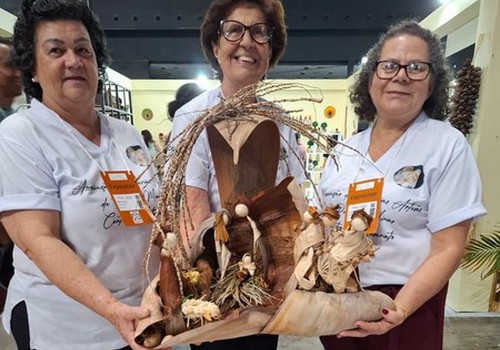 Com presépio feito de cascas de árvores, artista patense vence concurso da Feira Nacional de Artesanato