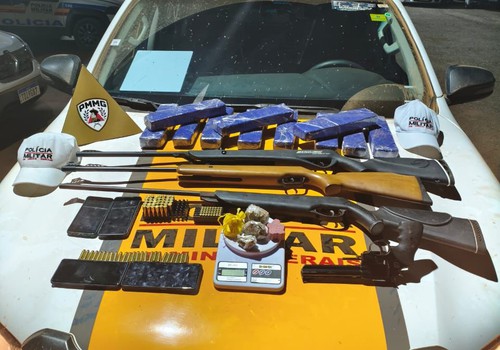Operação da PM Rodoviária na MG-202 prende quadrilha com drogas, armas e munições