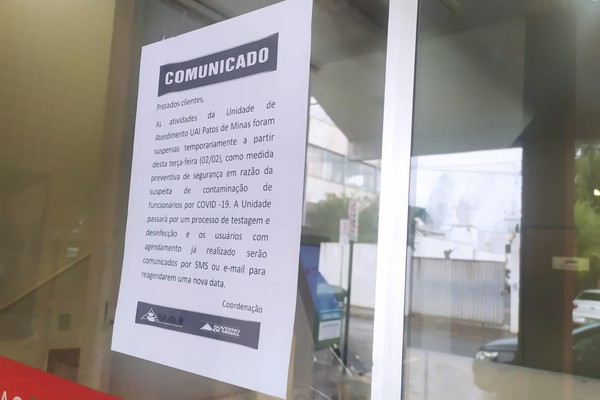 UAI tem serviços interrompidos devido suspeita de contaminação por Covid-19 em Patos de Minas