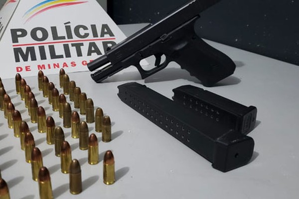 Polícia Militar apreende pistola 9mm com carregador alongado e 48 munições em Patos de Minas