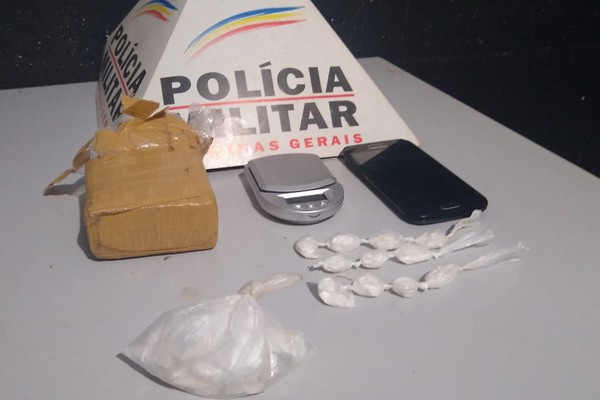 Polícia Militar apreende maconha e cocaína e prende suspeito de vender drogas no Alto da Serra