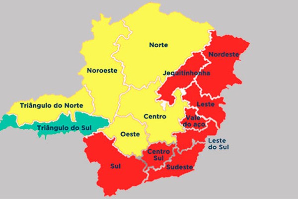 Oito regiões ficam na onda vermelha e Macrorregião de Patos de Minas segue na Amarela