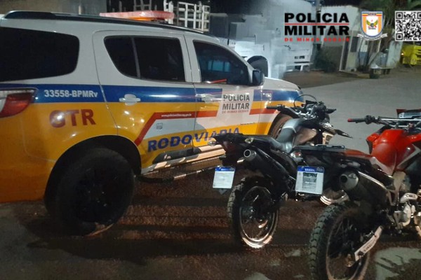 Polícia Militar Rodoviária apreende na BR 146 duas motocicletas furtadas no estado de São Paulo