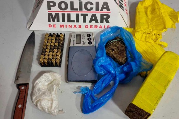 Jovem acaba preso com drogas e munições depois de ameaçar a própria mãe em Patos de Minas