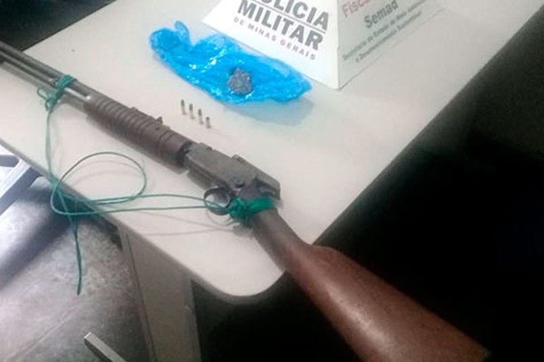 PM de Meio Ambiente apreende arma, droga e materiais para caça/pesca em São Gotardo