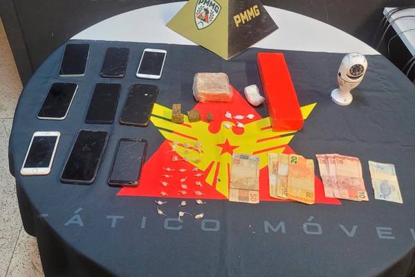 Polícia Militar apreende drogas e prende quatro autores de tráfico em Guimarânia