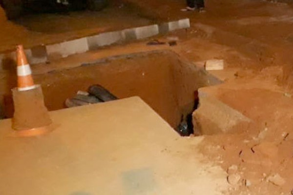 Copasa nega responsabilidade por buraco gigante que causou acidente no bairro Ipanema