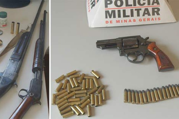 PM prende dois homens e apreende 3 armas de fogo em Carmo do Paranaíba