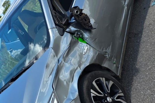 Motociclista fica gravemente ferido após bater na lateral de carro próximo ao Trevo de Pindaíbas em Patos de Minas