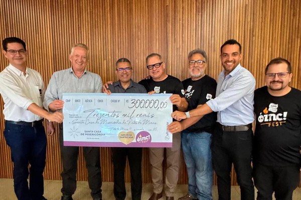 Óinc Fest 2025 realiza entrega oficial de cheque de R$ 300 mil à Santa Casa de Misericórdia de Patos de Minas