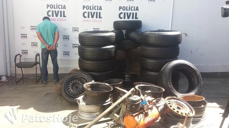 Homem que furtou rodas de carro da Polícia Civil é preso